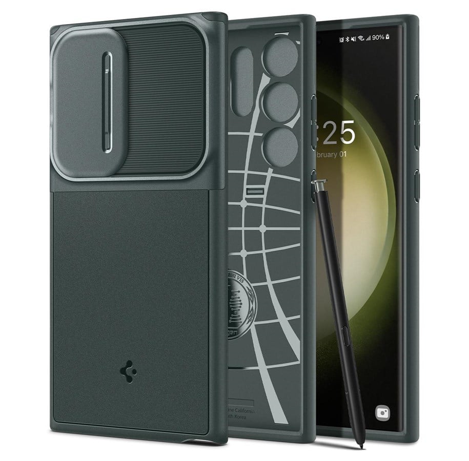 Handys - Cover & Cases - Spigen Optik Armor - abyss green - Samsung Galaxy S23 Ultra - ACS06081
