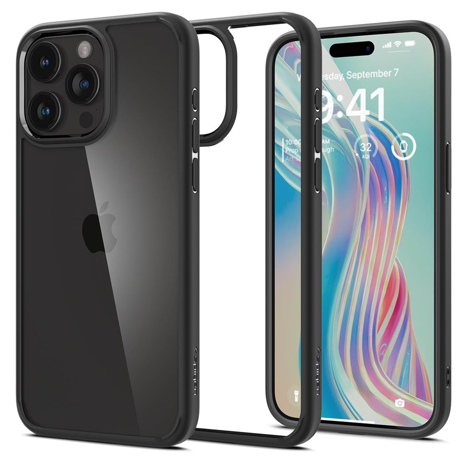 Handys - Cover & Cases - Spigen Ultra Hybrid - matte black - iPhone 15 Pro - ACS06713