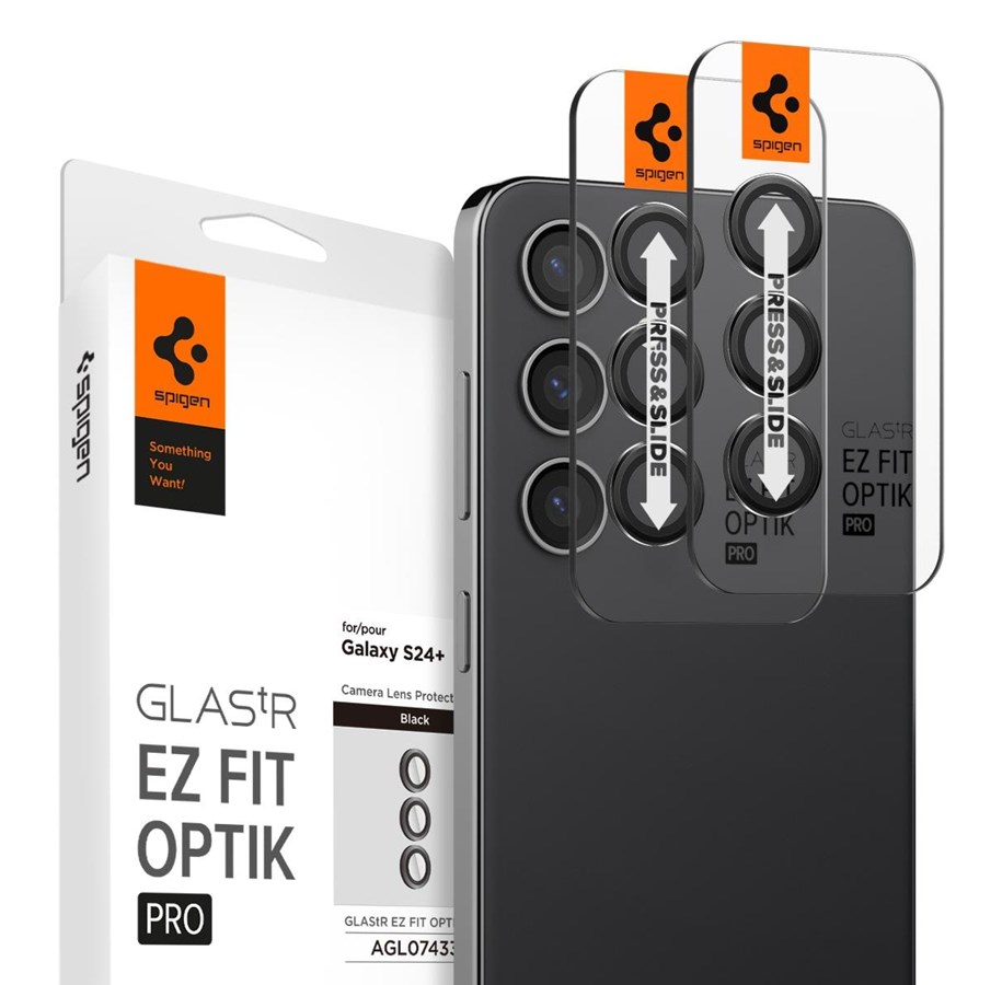 Handys - Anderes Zubehör - Spigen Glass tR EZ Fit Optik Pro 2 Pack - black - Samsung Galaxy S24+ - AGL07433