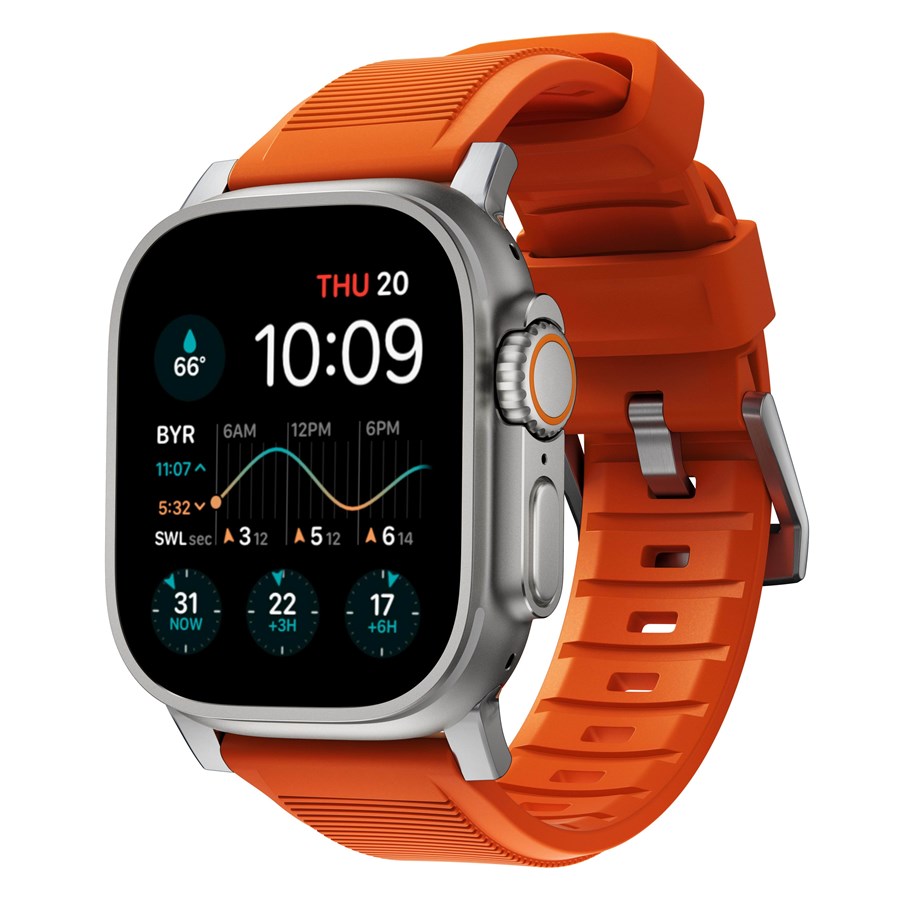 Smartwatch - Accessories - Nomad Rugged Strap - orange/silver - AW Ultra 2/1 (49mm) 9/8/7 (45mm)/6/SE/5/4 (44mm)/3/2/1 (42mm) - NM01287285