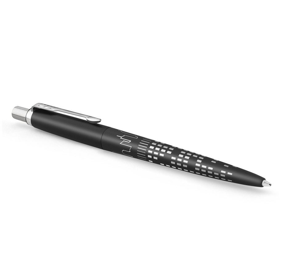 Utensilien zum Schreiben und Zeichnen - Parker Jotter Kugelschreiber | Sonderedition | New York City (NYC) Schwarz in silberner Ausführung | Blaue Tinte | Geschenkbox - 2187554