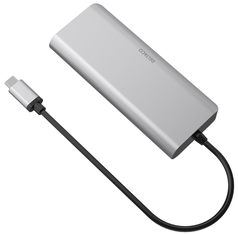Dockingstationen - Deltaco USBC-HDMI24 - USB-C docking station 1x HDMI/RJ45/2x USB-A/SD space grey - USBC-HDMI24