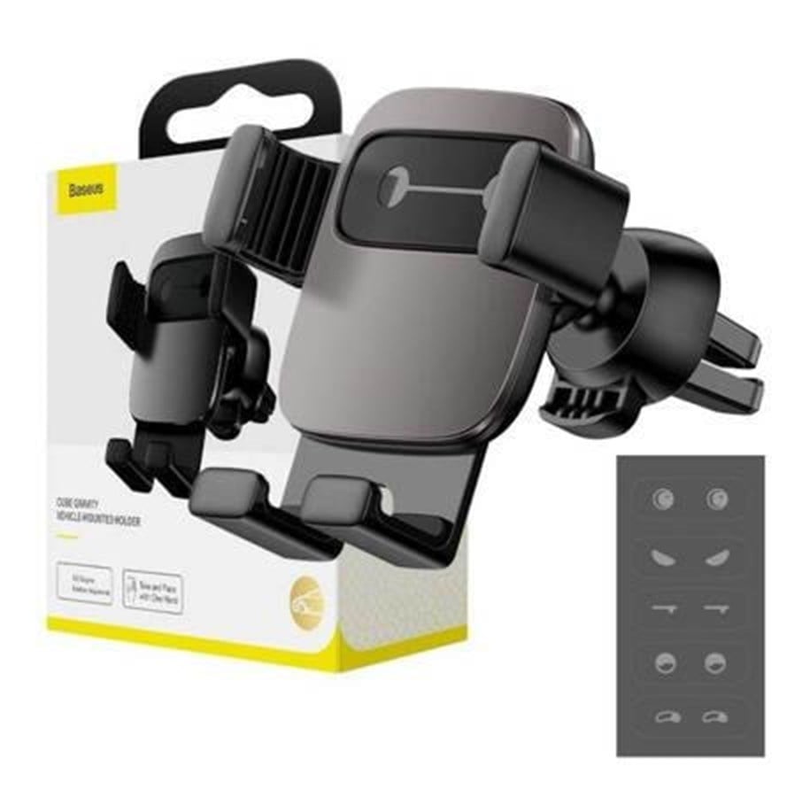 Handys - Anderes Zubehör - Baseus Cube Gravitational car holder on ventilation grid (Black) - SUYL-FK01