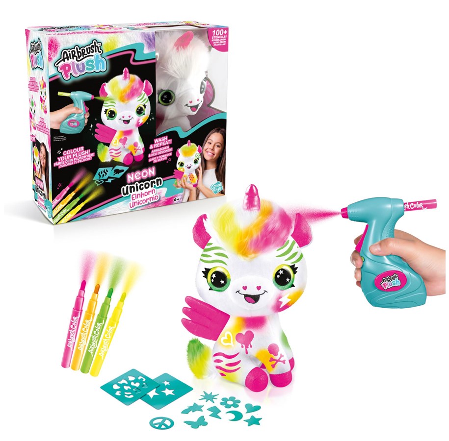 Figuren - Airbrush Plush Neon Unicorn - 111024