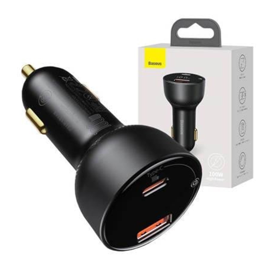 Handys - Adapter und Ladegeräte - Baseus Car charger  Superme USB USB-C 100W (black) - CCZX-01