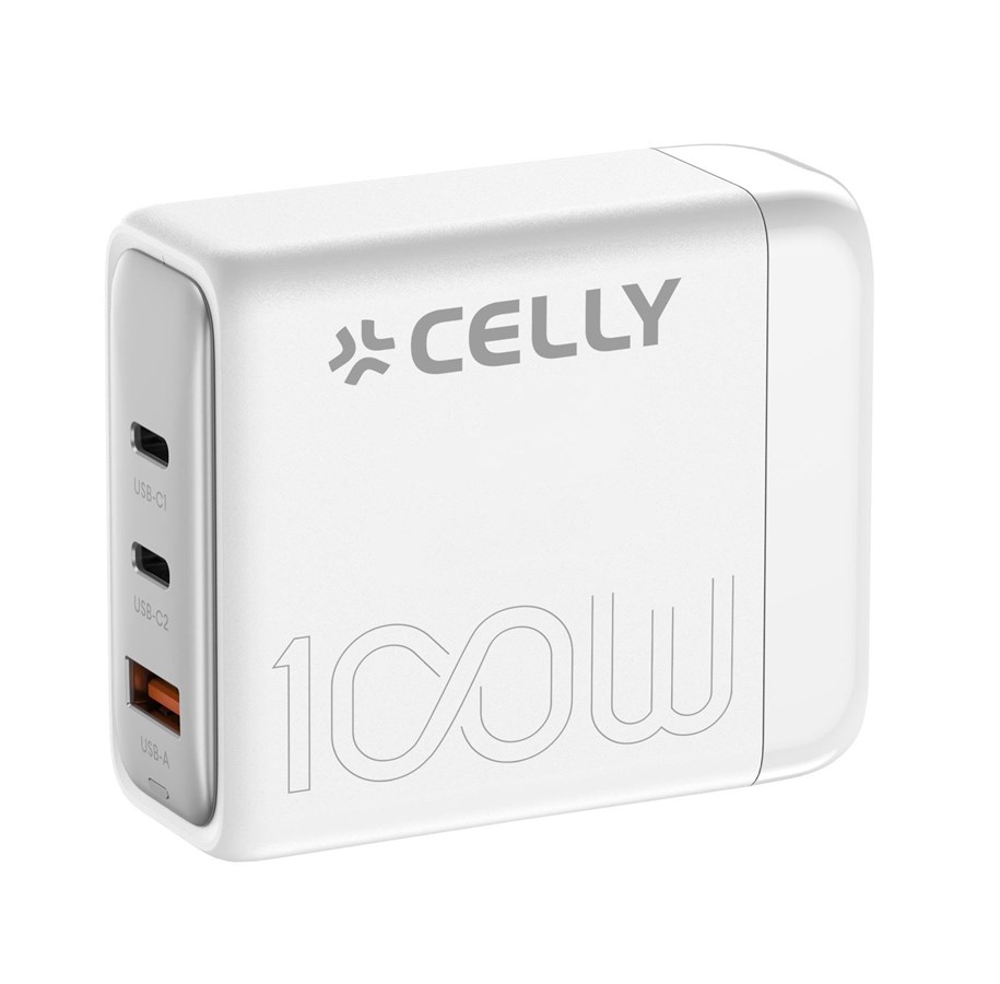 Handys - Adapter und Ladegeräte - CELLY PS3GAN100W - Power Station 100W [PRO POWER] (EU) - PS3GAN100WWH