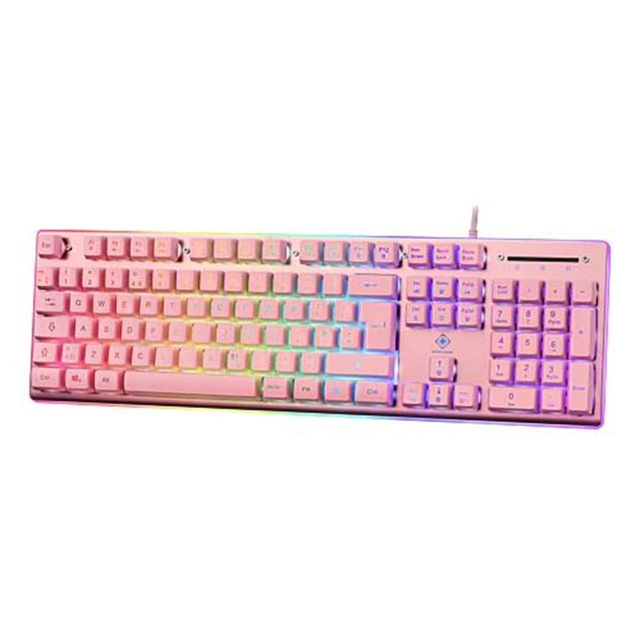 Tastaturen - Deltaco GAMING Full Size - Gaming Tastatur - Full-Size - Englisch (UK) - Pink - GAM-021-RGB-P-UK