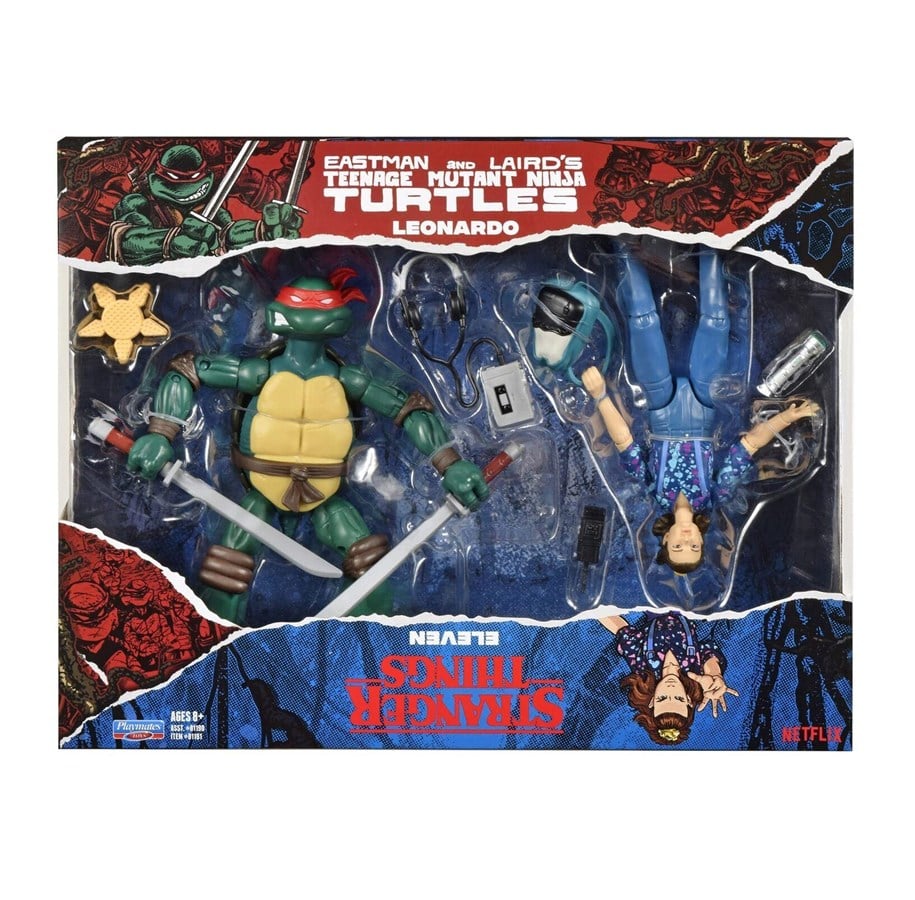 Merchandise - Bandai Namco - TMNT vs Stranger Things - Eleven and Leonardo 15 cm - Figur - 3701405810375