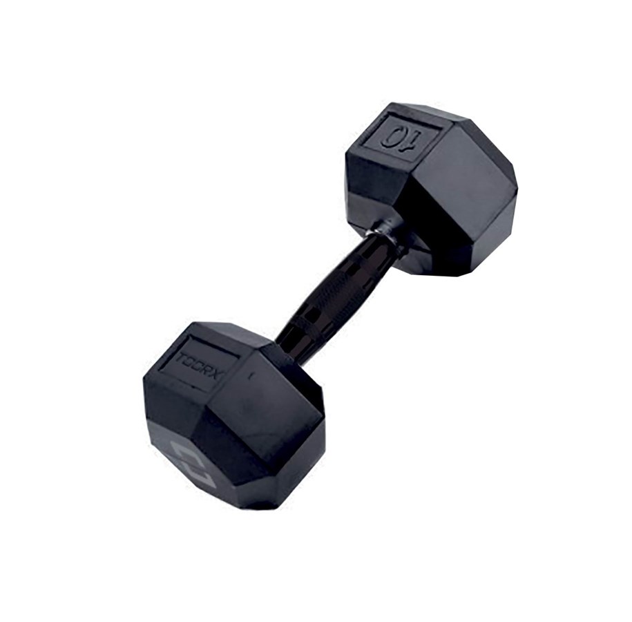 Sport & Fitness - Toorx Hexagon Rubber Dumbbell 17.5 Kg. - AMEG-17,5IONE SIZE