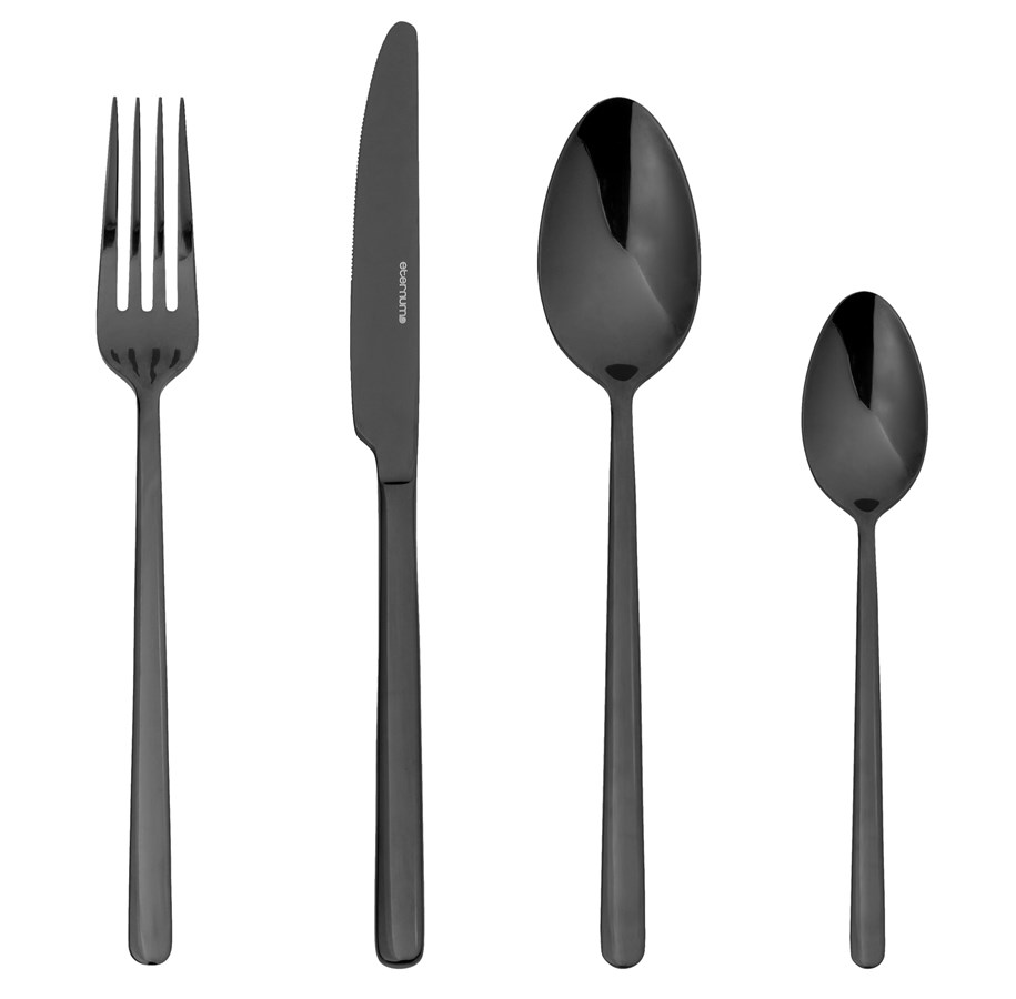 Tischgedeck - Eternum Nardo cutlery set Black 16 Pieces - 1235-BP16