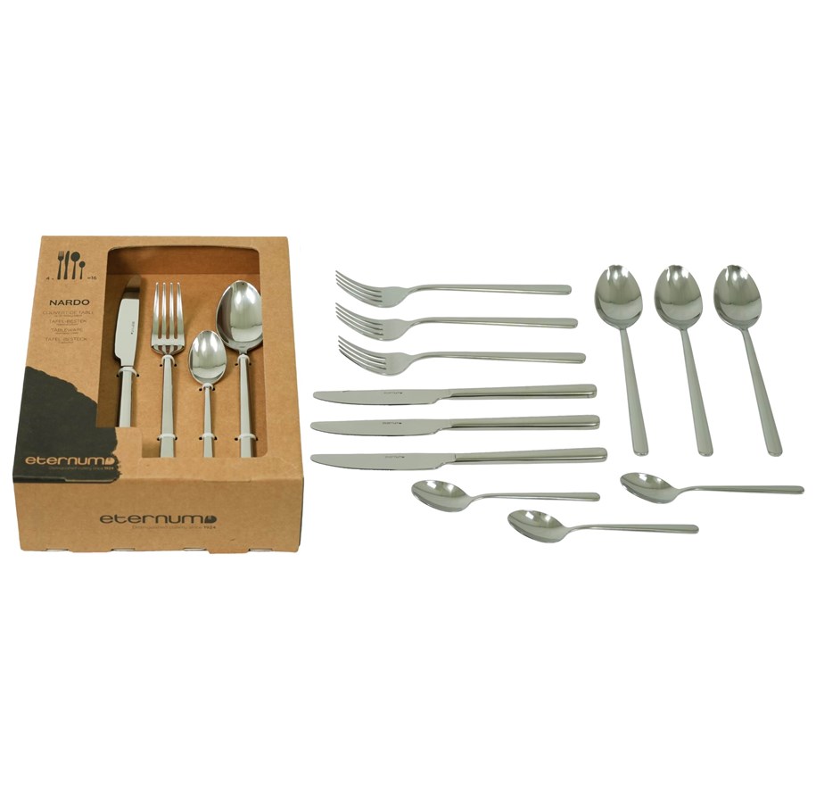 Tischgedeck - Eternum Nardo cutlery set stainless steel 16 Piece - 1230-BP16