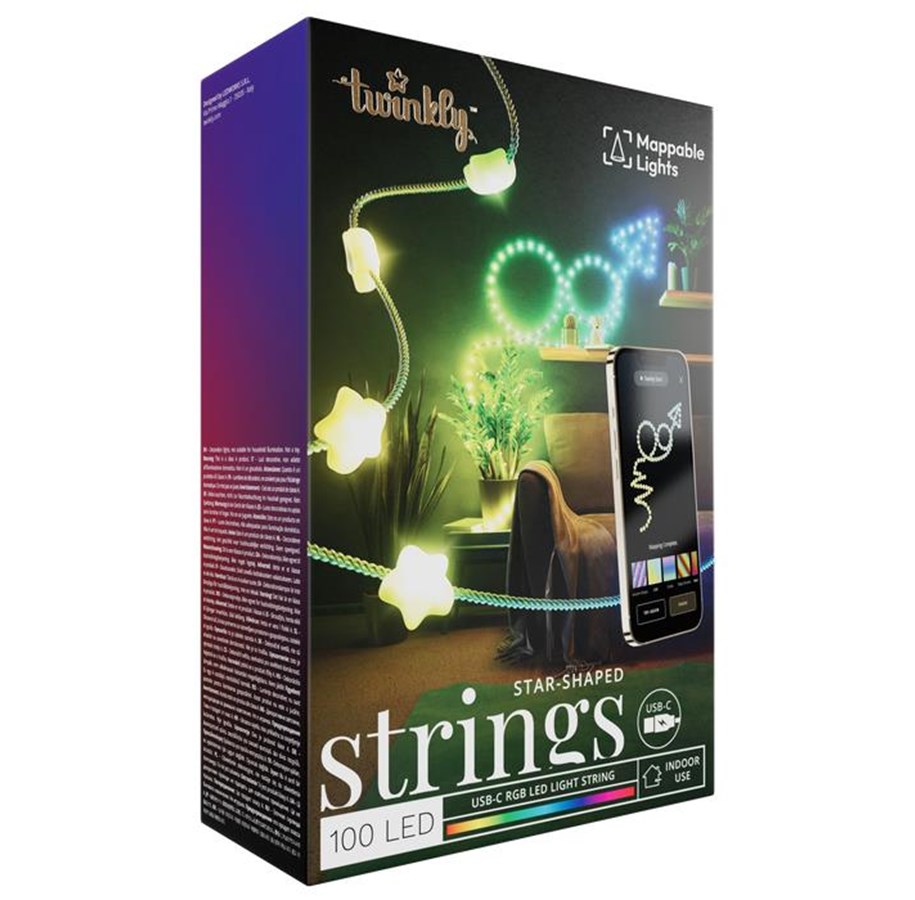 Smart-Home - Twinkly Candies – 100 Star-shaped RGB LEDs Clear Wire USB-C - TWKS100RGB-T