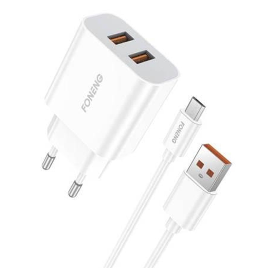 Handys - Adapter und Ladegeräte - Foneng Fast charger  2x USB EU45 + USB Micro cable - EU45 Micro