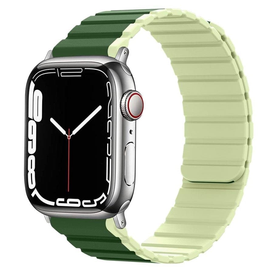Smartwatch - Accessories - Lippa Apple Watch Magnetic Silicone Strap 42/44/45/49 - Green / Light Green - LPAW116