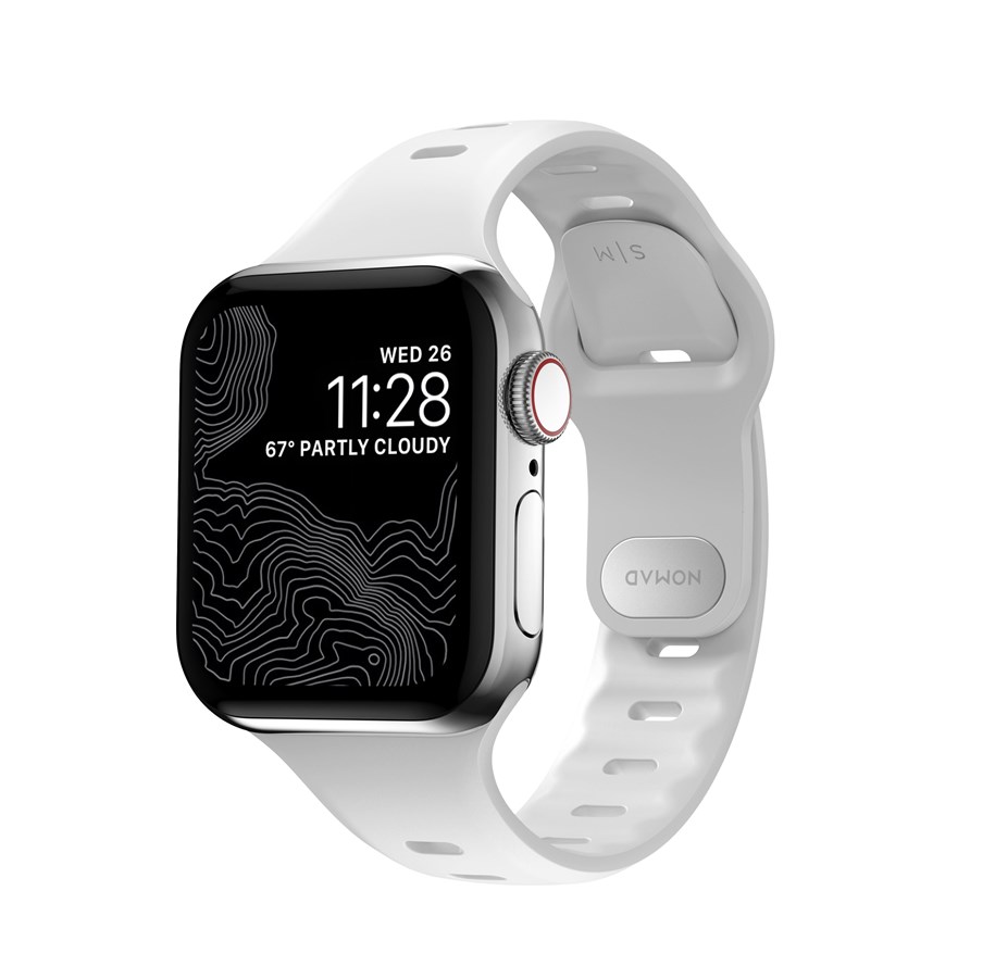 Smartwatch - Accessories - Nomad Sport Slim Strap S/M - white - Apple Watch 9/8/7 (41mm)/6/SE/5/4 (40mm)/3/2/1 (38mm) - NM01142485