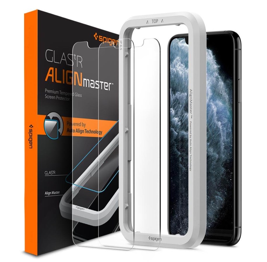 Handys - Schutzfolie - Spigen Align Glas.tR 2 pack - iPhone 11 Pro/XS/X - AGL00109
