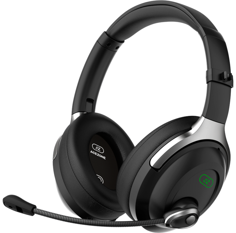 Kopfhörer/Headsets - Acezone A-Spire Wireless 2.4 GHz Hybrid ANC Gaming Headset - HW-03-B