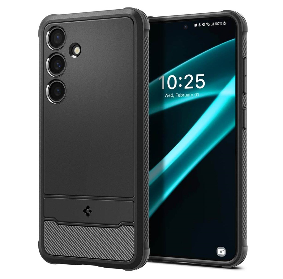 Handys - Cover & Cases - Spigen Rugged Armor - matte black - Samsung Galaxy S24+ - ACS07326