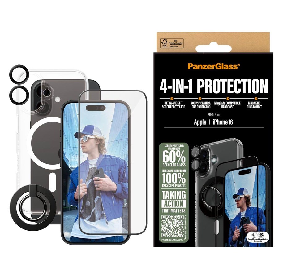 Handys - Cover & Cases - PanzerGlass 4-in-1 Protection Bundle iPhone 16 - PANZERB1291+2861+1283+S