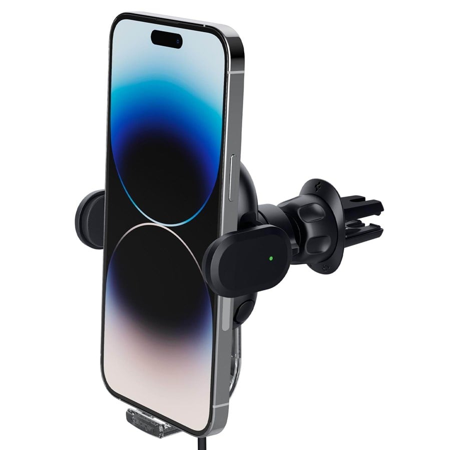 Handys - Anderes Zubehör - Spigen OneTap Universal Wireless Car Charger for Airvent - black - ACP01279
