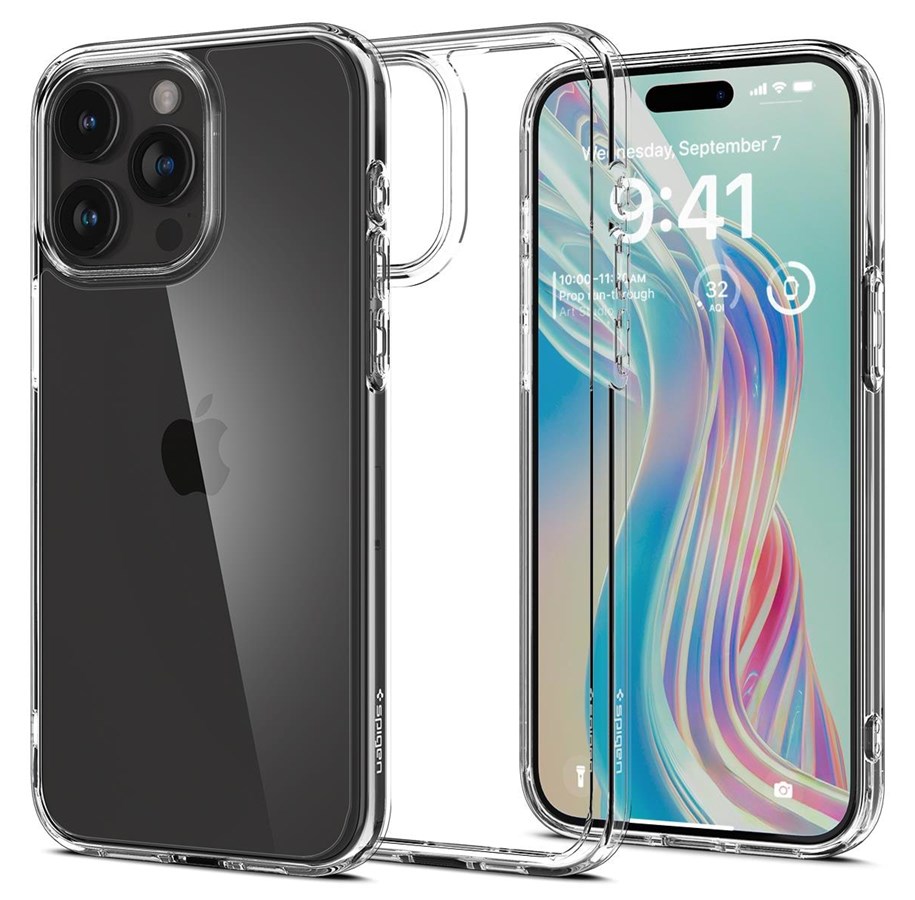 Handys - Cover & Cases - Spigen Crystal Hybrid - crystal clear - iPhone 15 Pro - ACS06471