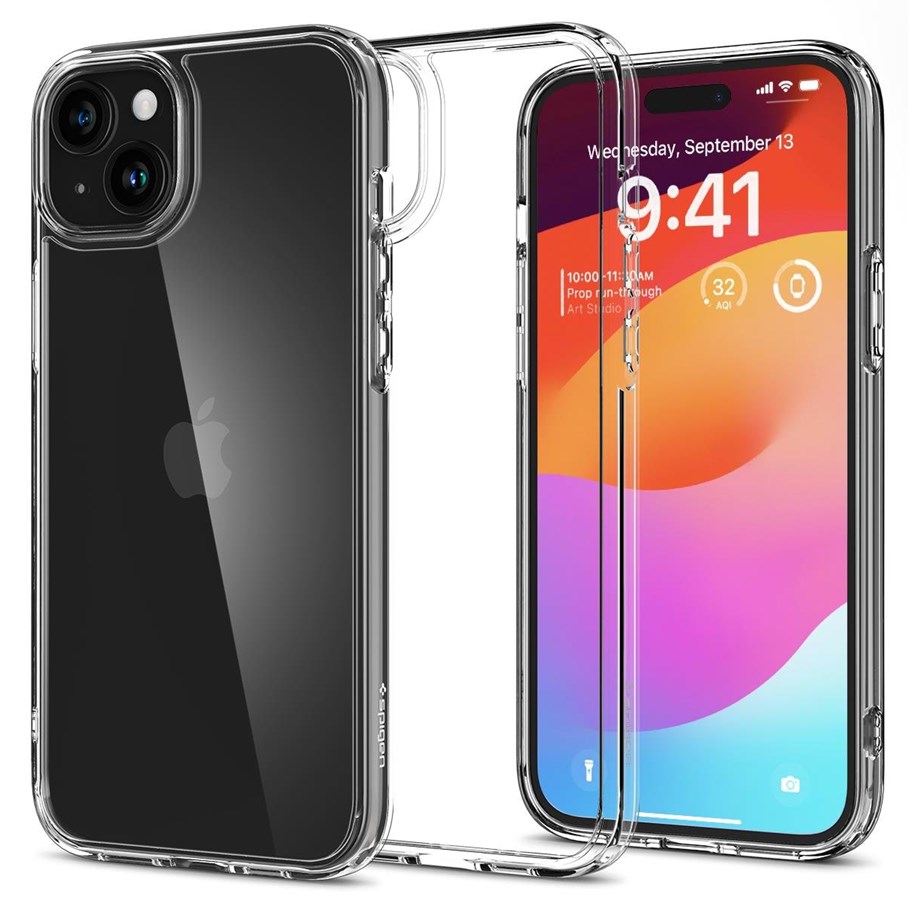 Handys - Cover & Cases - Spigen Crystal Hybrid - crystal clear - iPhone 15 - ACS06483