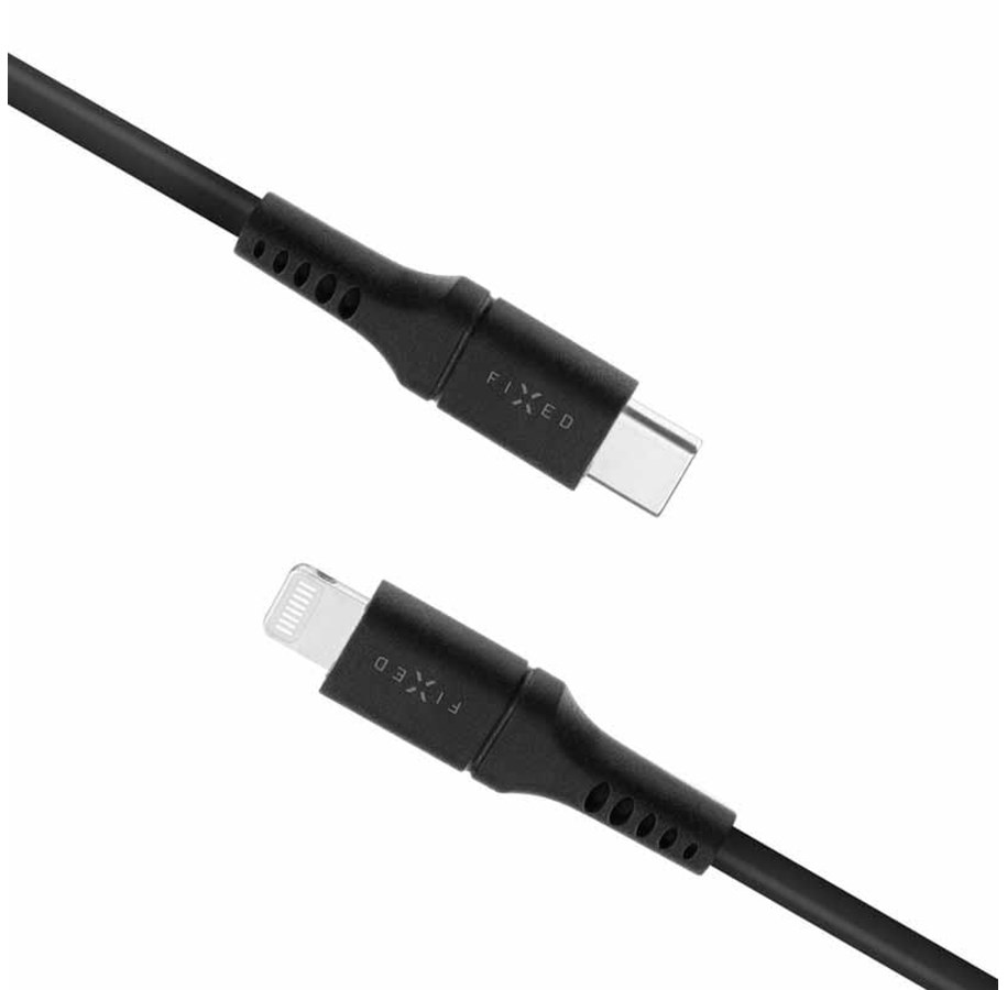USB Kabel - FIXED LIQUID Silicone - USB-C <-> Lightning - 1.2m - Schwarz - FIXDLS-CL12-BK