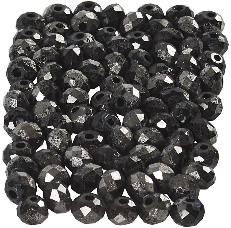 Kreativ-Spiele - Creativ Company Faceted Beads Metallic Black 100pcs. - 61680