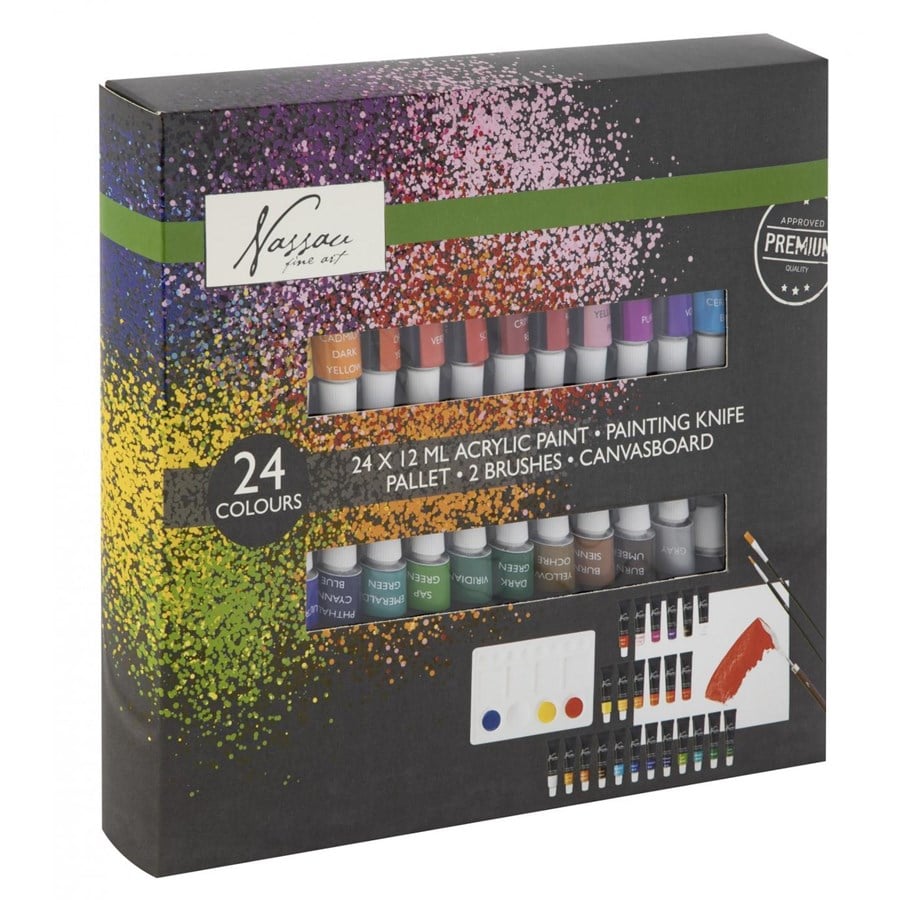 Utensilien zum Schreiben und Zeichnen - Creative Craft Group Acrylic paint 24tubes 12ml in gift box - AR0749/GE
