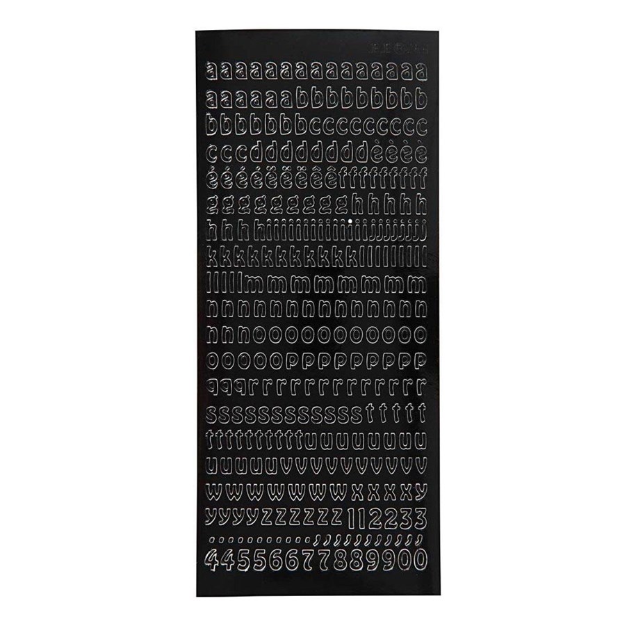 Kreativ-Spiele - Creativ Company Stickers Small Letters Small Black 1 Sheet - 170290
