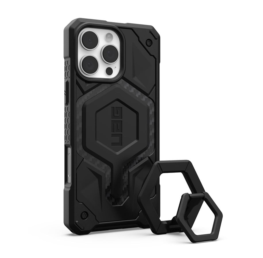 Handys - Cover & Cases - UAG Monarch Pro Magsafe Carbon Fiber/Black Stand - iPhone 16 Pro Max - 1144571BV01