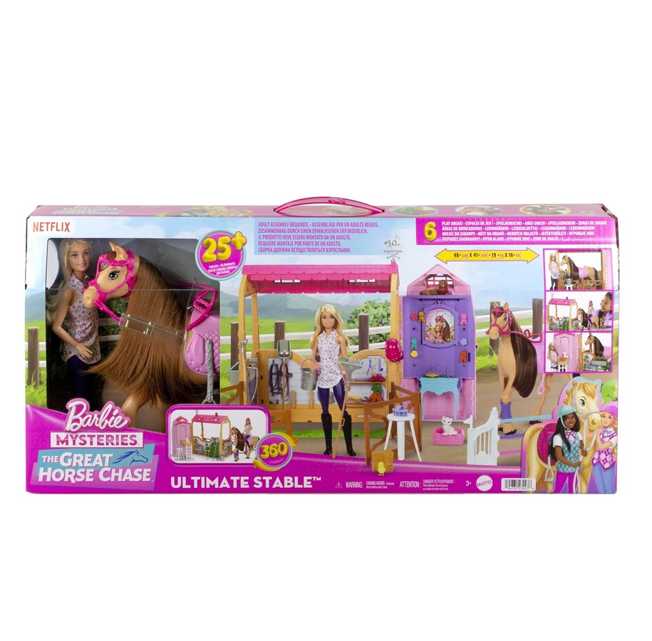 Dollhouse & Accessories - Barbie Mysteries The Great Horse Chase Ultimate Stable Playset - HXJ44