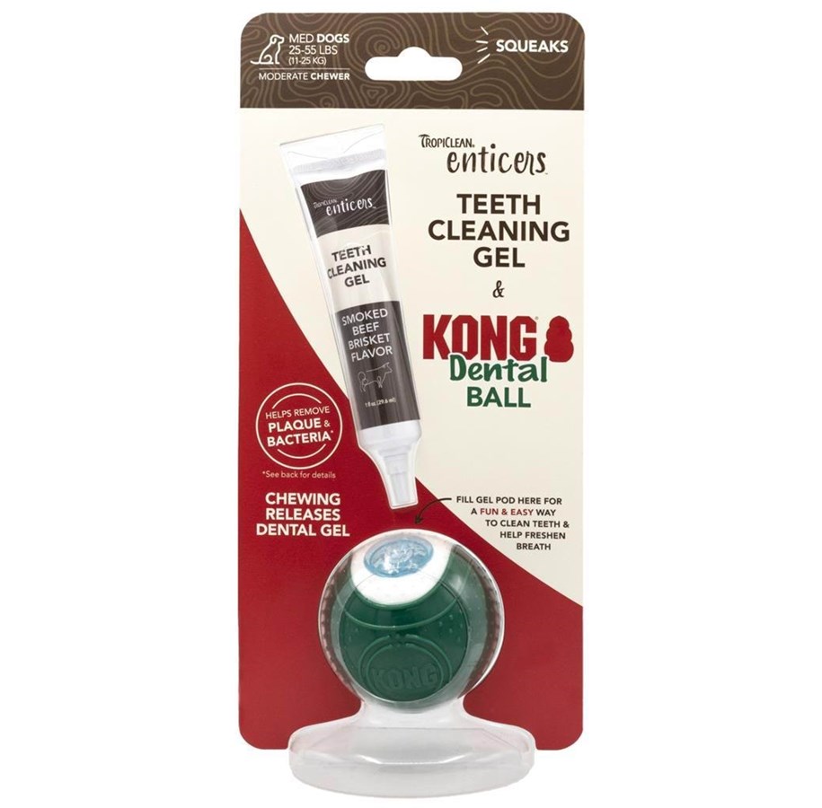 Hunde - Tropiclean Kong Dental Ball Mittel mit Zahnreinigungsgel 35ml - 61895