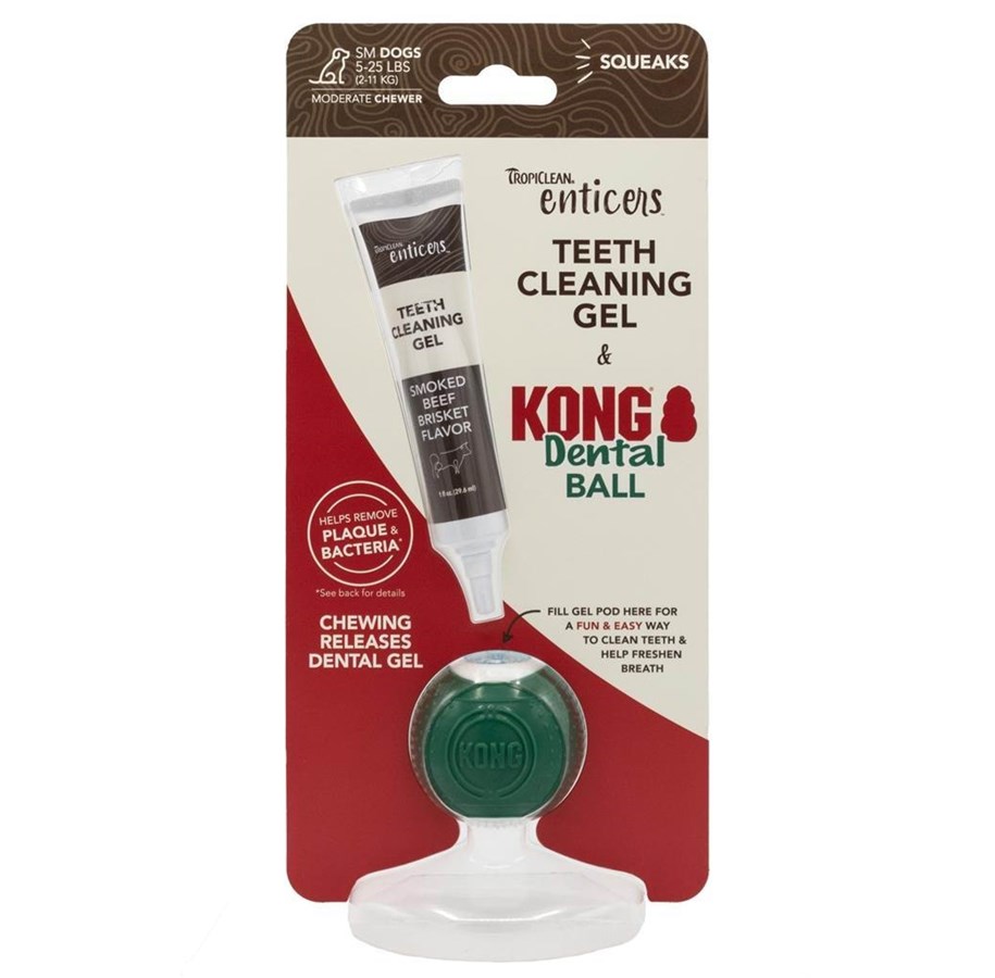 Hunde - Tropiclean KONG Dental Ball Small incl Dental Gel. 35 ml. - 61894