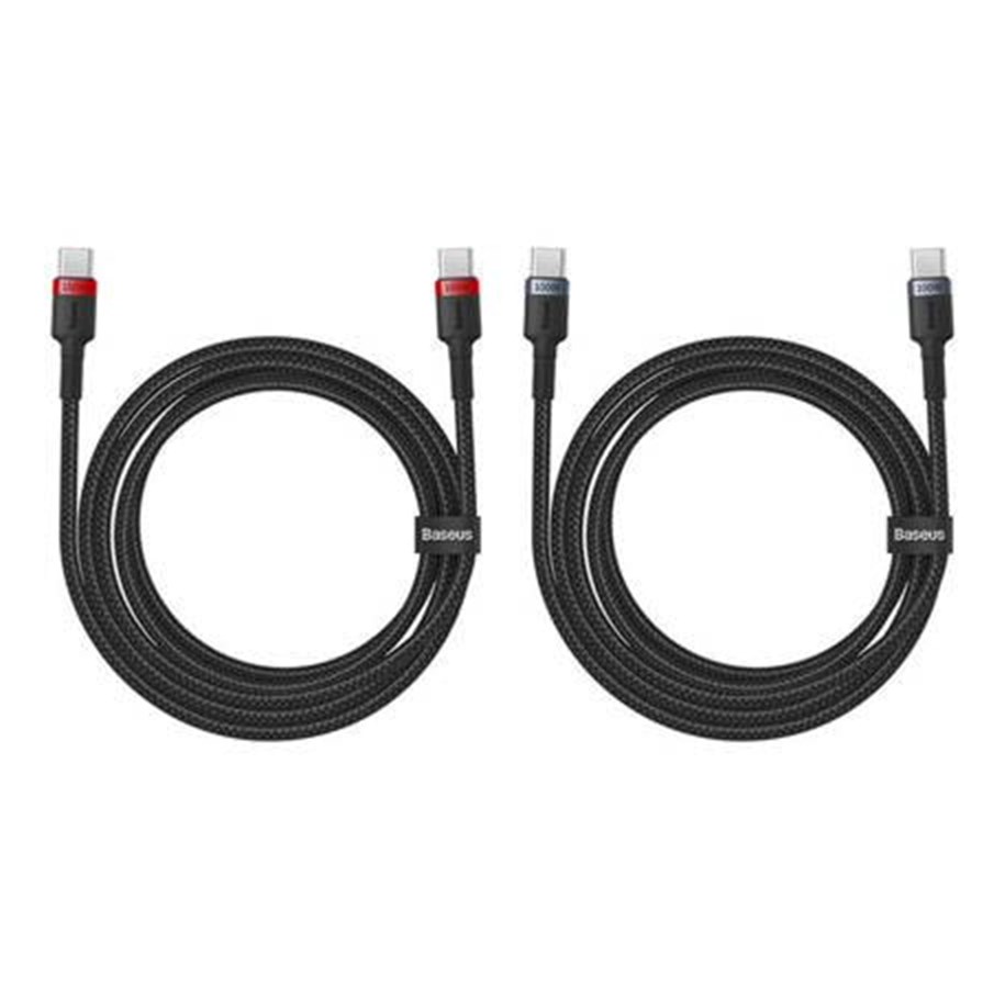 USB Kabel - Baseus Cafule USB-C to USB-C 100W.2m 2pcs (red-black gray-black) cable. - P10318306003-01