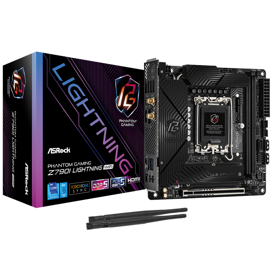 Mainboard - ASRock Z790I PG LIGHTNING WIFI Mainboard - Intel Z790 - Intel LGA1700 - DDR5 RAM - Mini-ITX - 90-MXBNM0-A0UAYZ