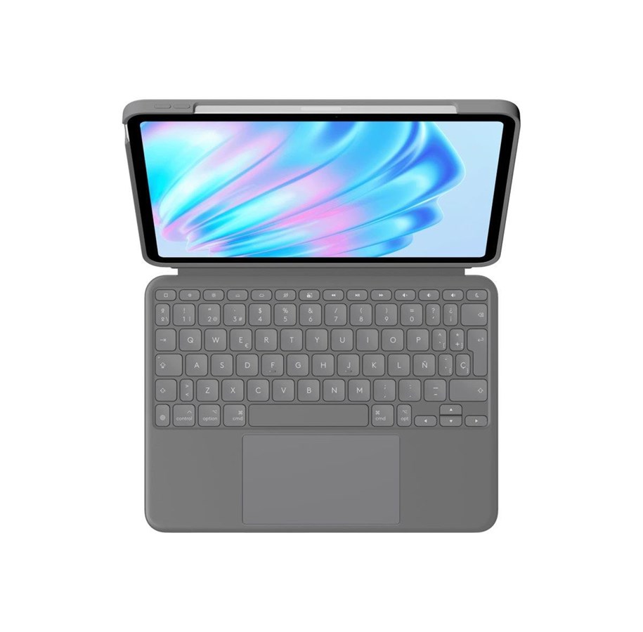 Tastaturen - Logitech Combo Touch for iPad Air 11" (M2) & iPad Air (5th gen) - Oxford Grey - Tastatur & Folio-Set - Spanisch - Grau - 920-012632
