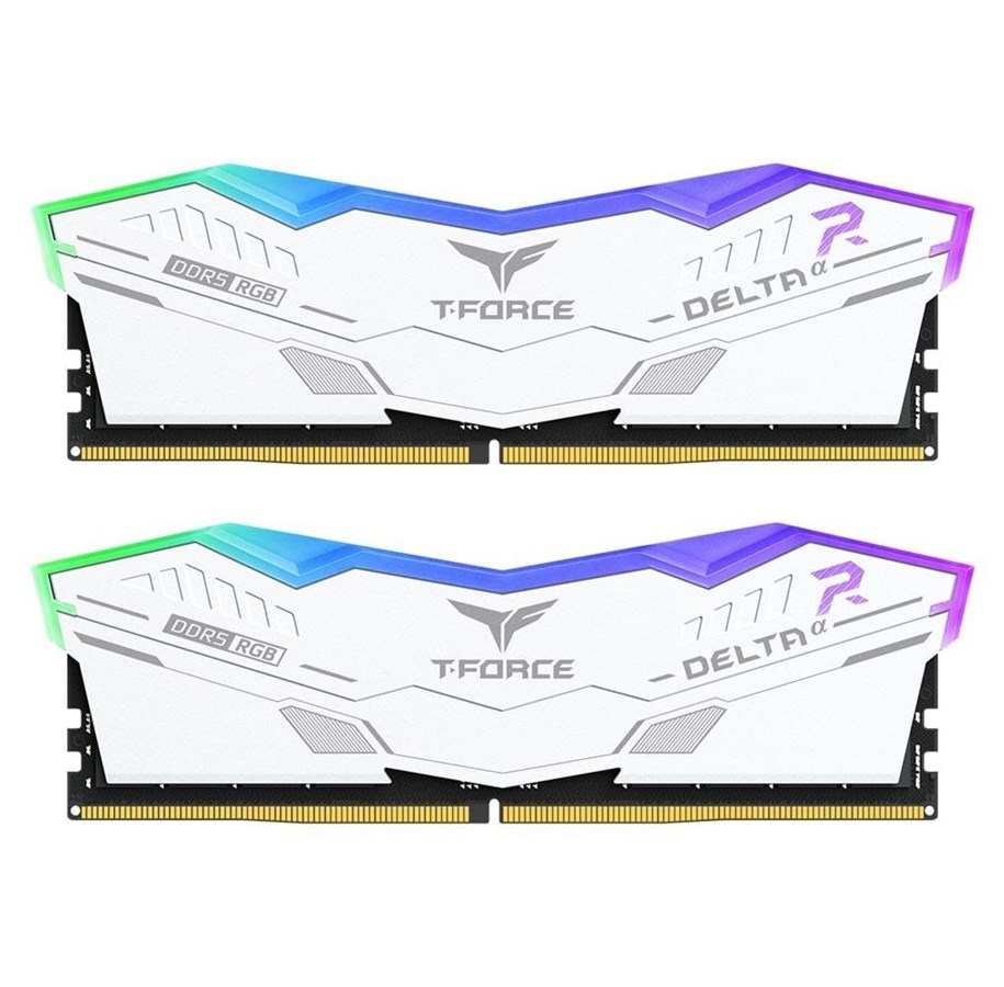 RAM - Team Group T-Force Deltaα RGB DDR5-6000 - 32GB - CL30 - Dual Channel (2 pcs) - AMD EXPO - Weiß mit RGB - FF8D532G6000HC30DC01