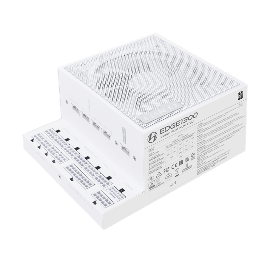 Netzteile - Lian Li EDGE 1300 White Netzteile - 1300 Watt - 120 mm - ATX 3.0 - 80 Plus Platinium - EG1300 White