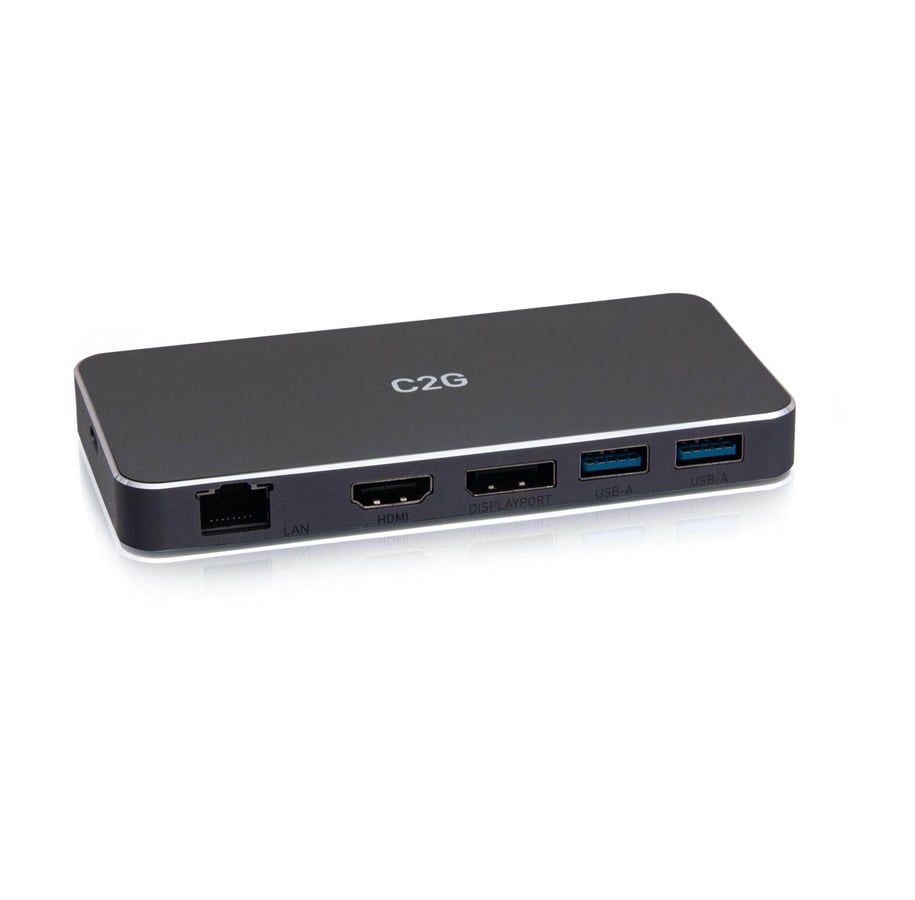 Dockingstationen - C2G USB-C 7-in-1 Dual Display MST Docking Station with HDMI DisplayPort Ethernet USB and Power Delivery up to 100W - 4K 60Hz - docking station - USB-C - HDMI DP - 1GbE - C2G54543