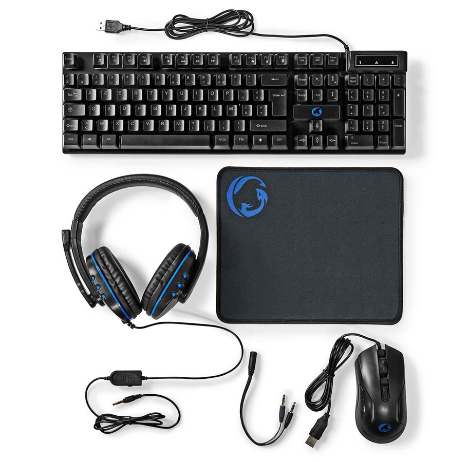 Tastaturen - Nedis Gaming Combo Kit keyboard - GCK51110BKFR