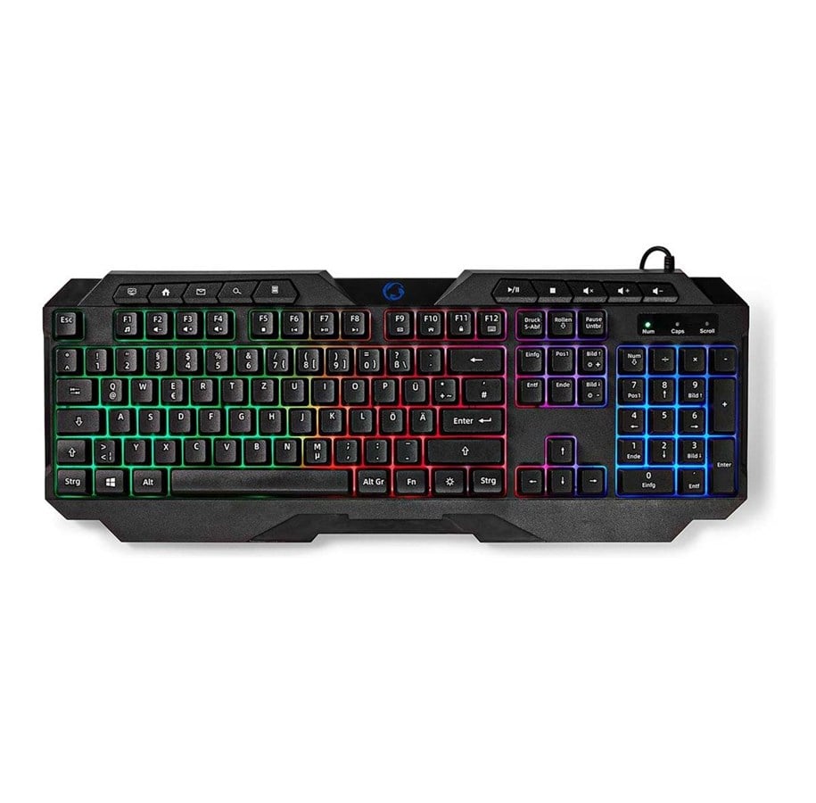 Tastaturen - Nedis - keyboard - wired gaming - QWERTZ - German - black - Gaming Tastatur - Deutsch - Schwarz - GKBD110BKDE