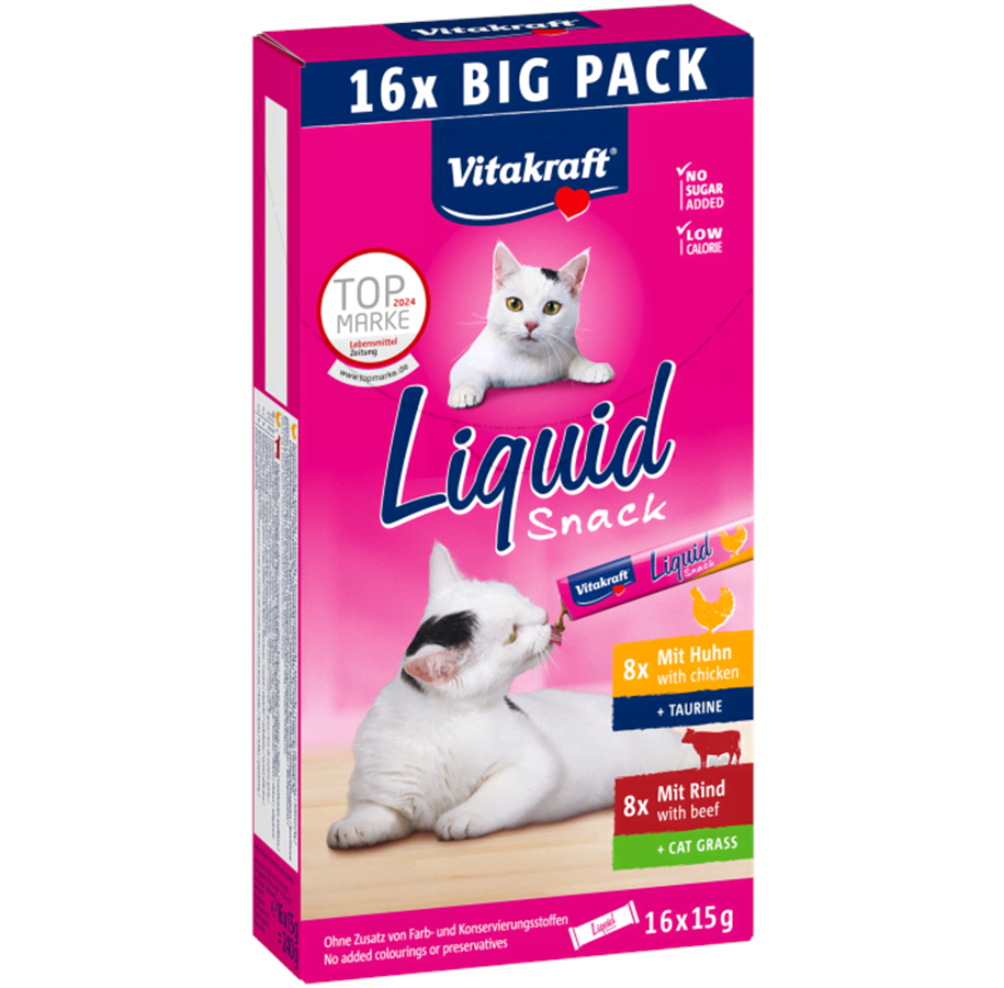Katzen - Vitakraft Liquid Snack Multipack Chicken + Beef 15g (16-Pack) - 58554