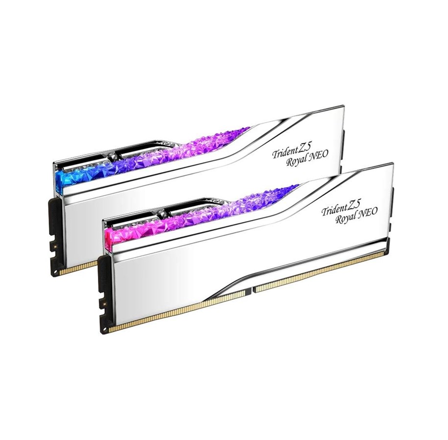Arbeitsspeicher (RAM) - G.Skill Trident Z5 Royal Neo RGB DDR5-6400 - 32GB - CL30 - Dual Channel (2 pcs) - AMD EXPO - Silber mit RGB - F5-6400J3039G16GX2-TR5NS