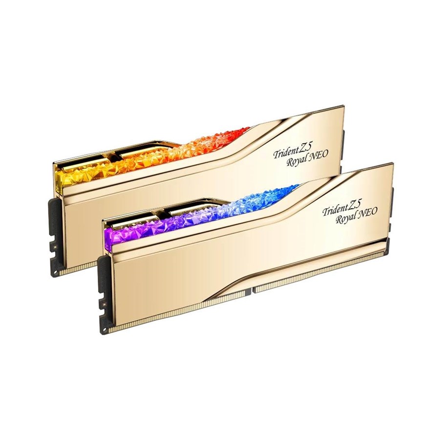 RAM - G.Skill Trident Z5 Royal Neo RGB DDR5-8000 - 32GB - CL38 - Dual Channel (2 pcs) - AMD EXPO - Gold mit RGB - F5-8000J3848H16GX2-TR5NG