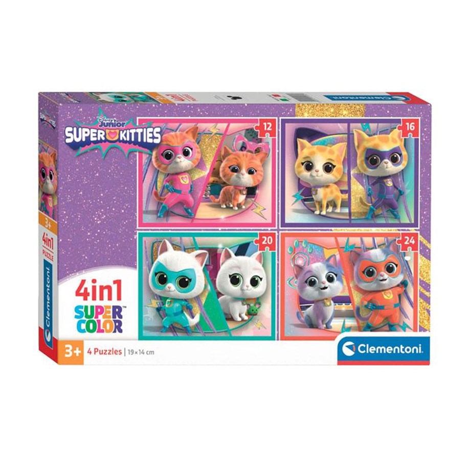 Puzzle - Clementoni Jigsaw Puzzle 4in1 Disney Super Kitties 2D Puzzles - 21531