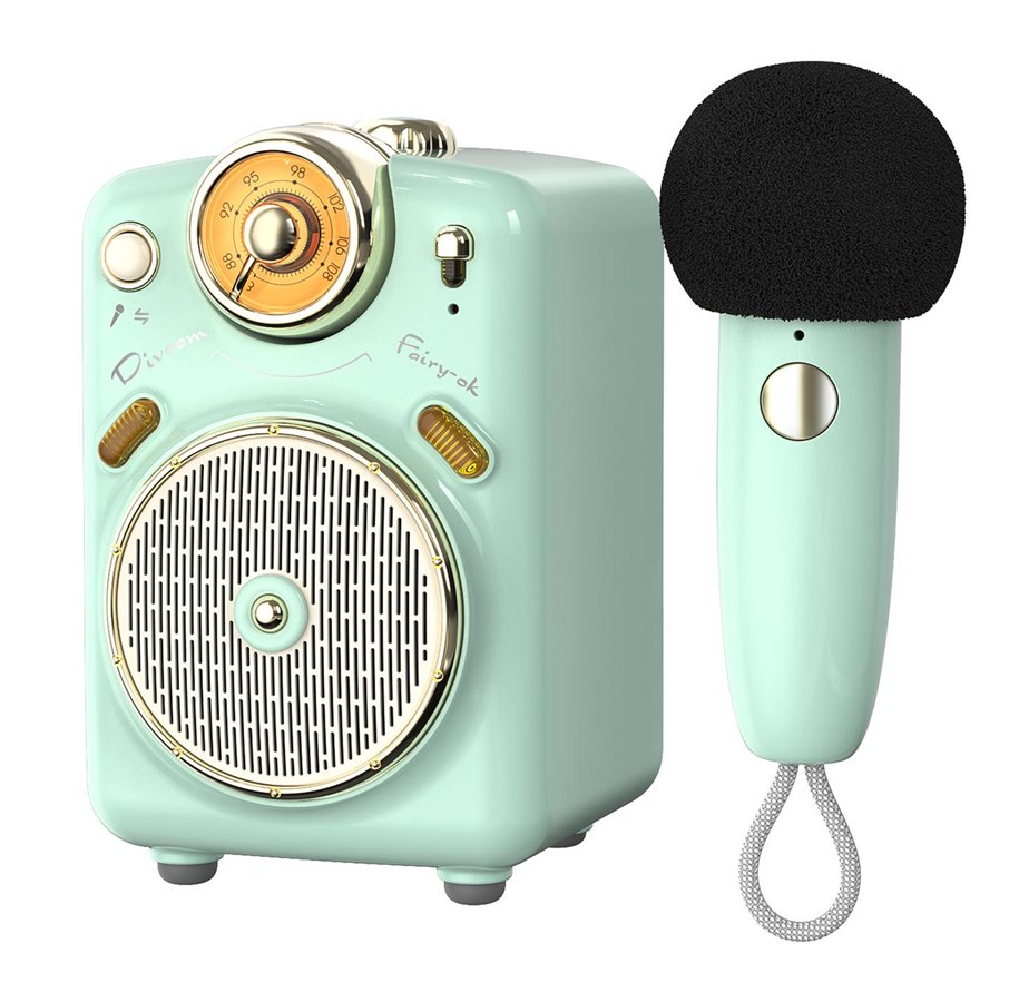 Tragbare & Party-Lautsprecher - Divoom Fairy-OK Retro Mini Karaoke Speaker - Green - 6958444603773