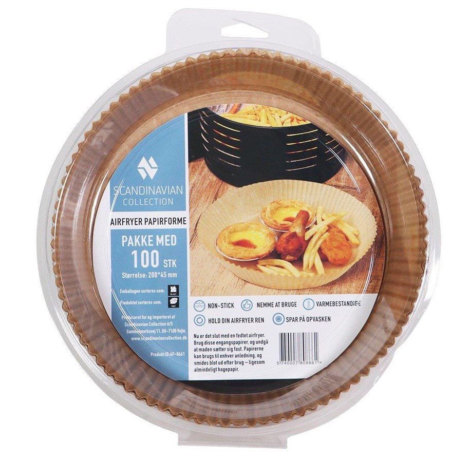 Heißluftfritteusen - Scandinavian Collection - Airfryer paper moulds round - 100 pcs - 5740007808661