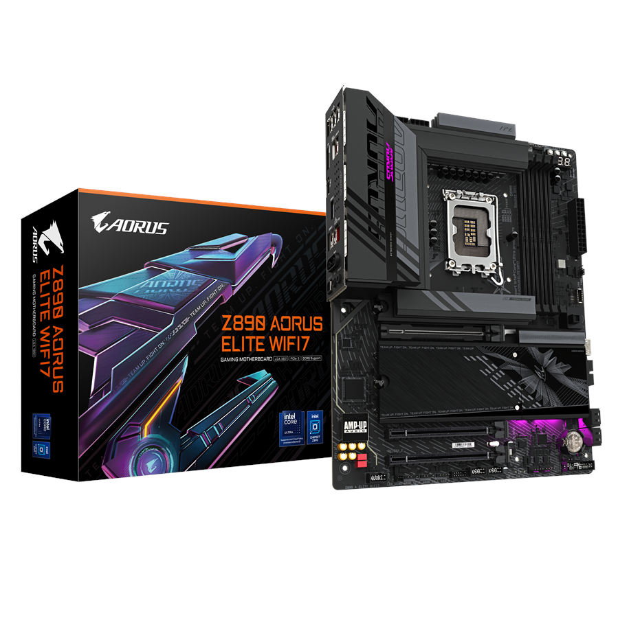 Mainboard - GIGABYTE Z890 AORUS ELITE WIFI7 Mainboard - Intel Z890 - Intel LGA1851 - DDR5 RAM - ATX - Z890 A ELITE WIFI7