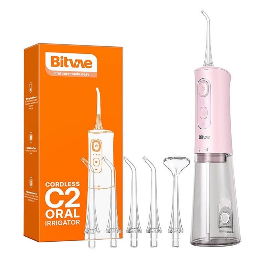 Elektrische Zahnbürsten - Bitvae Zahnseide Water flosser with nozzles set C2 (pink) - C2 Pink